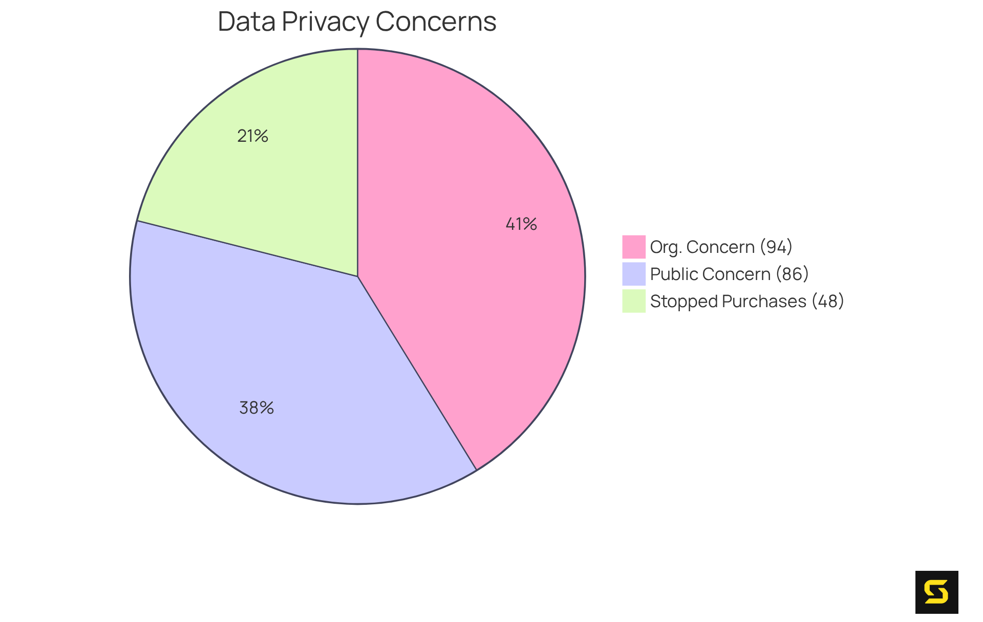 Each slice of the pie represents a significant consumer concern regarding data privacy. The larger the slice, the more prevalent the issue — showing how critical data protection is for both customers and businesses.