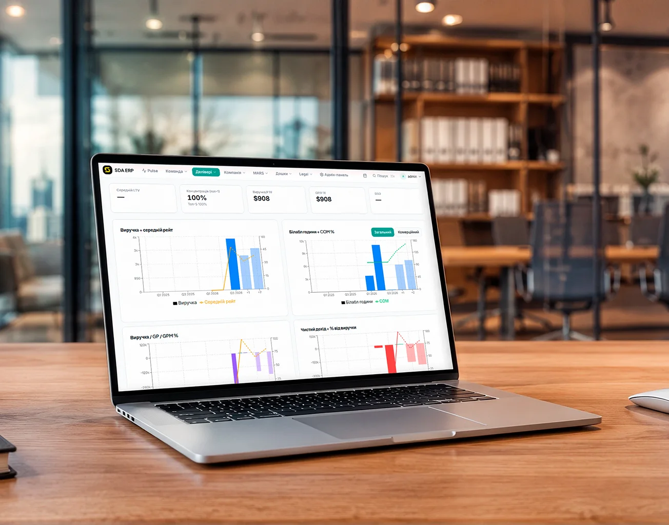 Atlas ERP Atlas ERP dashboard with a built-in AI assistant