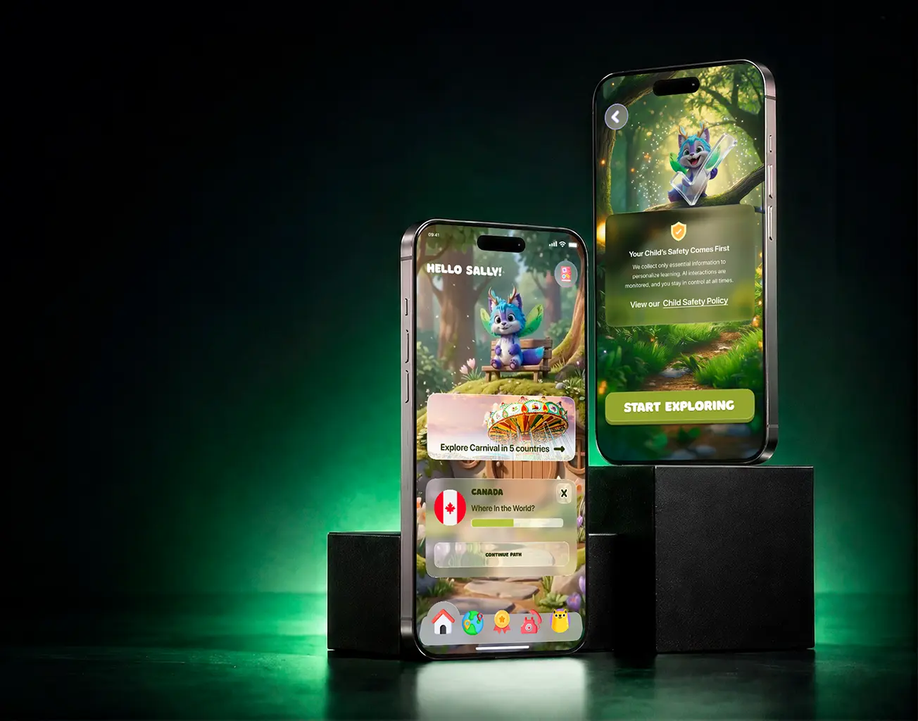 AI-Powered Cultural Learning Platform for Children AI-powered cultural learning platform for children, mobile app screens