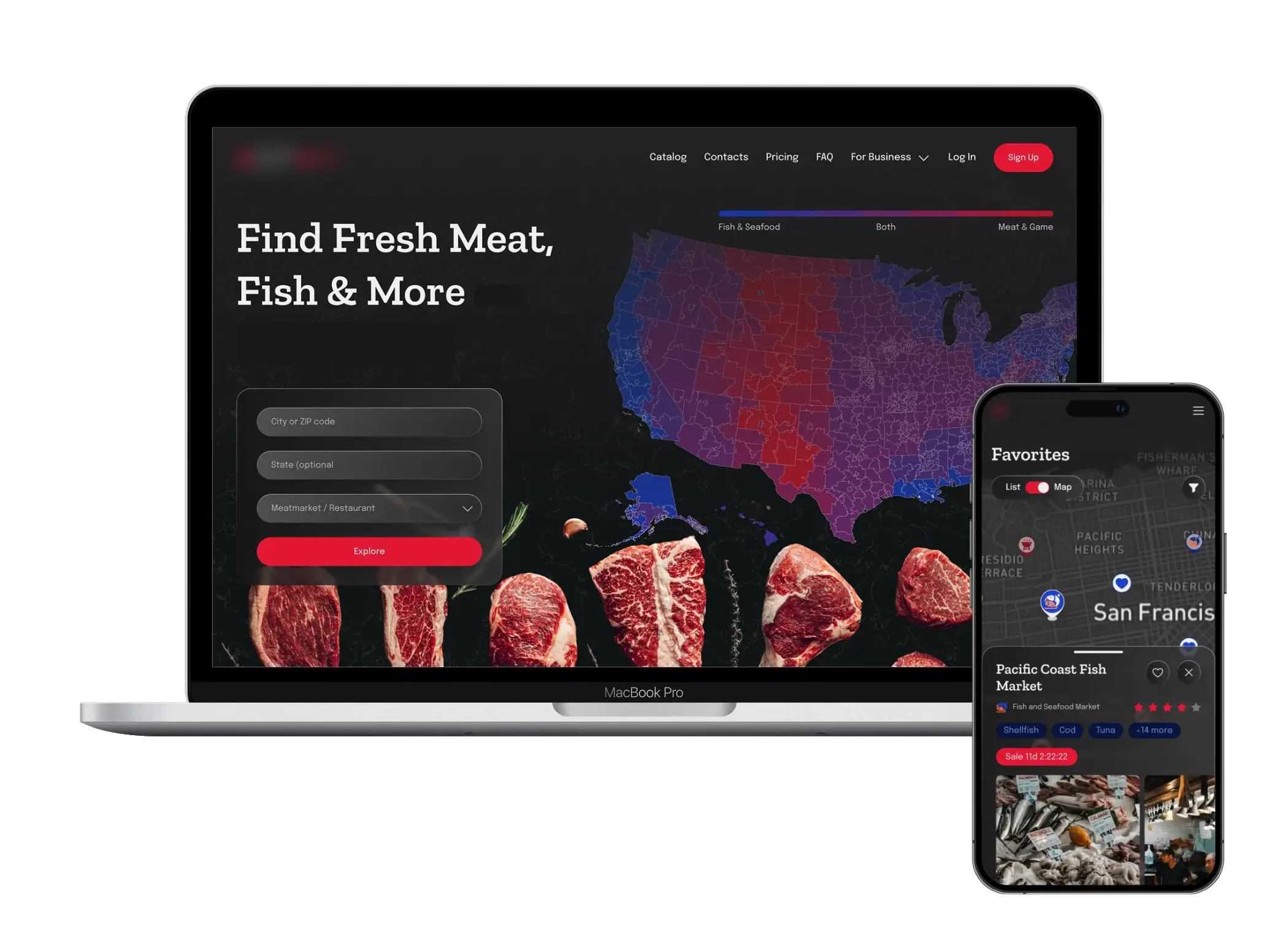 Digital Marketplace Digital marketplace connecting restaurants, suppliers, and distributors in the meat and seafood industry